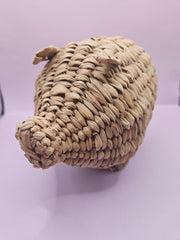 Wicker Rattan Pig Decor – 8.5