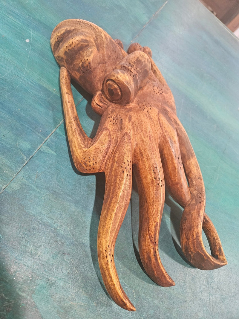 Wood Carved Octopus - Accent DecorWorld Shells Imports