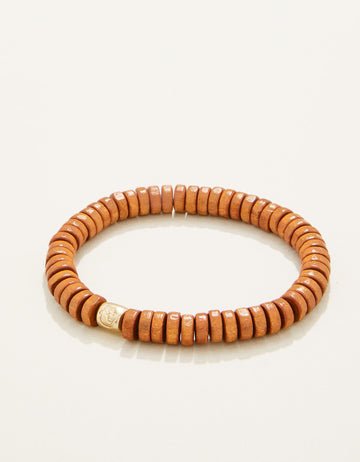 Wood Stretch Bracelet 8mm Brown - BraceletSPARTINA 449