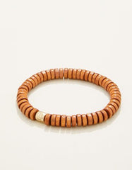 Wood Stretch Bracelet 8mm Brown - BraceletSPARTINA 449