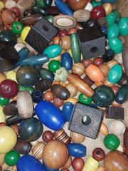 Wooden Crafting Bead Mixture – Varied Sizes, Colors, and Textures (Random Pick) - Loving Coastal Living