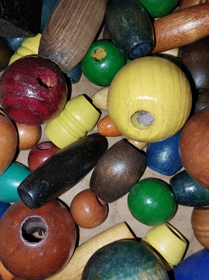 Wooden Crafting Bead Mixture – Varied Sizes, Colors, and Textures (Random Pick) - Loving Coastal Living