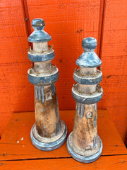 Wooden Lighthouse Figure - 3 Styles and Sizes - Accent DecorWorld Shells Imports