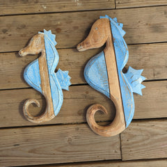 Wooden Seahorse Wall Decor - Loving Coastal Living