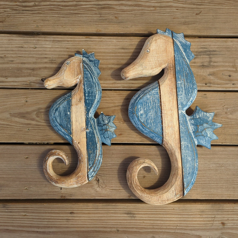 Wooden Seahorse Wall Decor - Loving Coastal Living