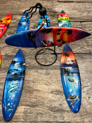 Wooden Surfboard with Metal Man - 8 Styles - Accent DecorWorld Shells Imports