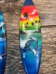 Wooden Surfboard with Metal Man - 8 Styles - Accent DecorWorld Shells Imports