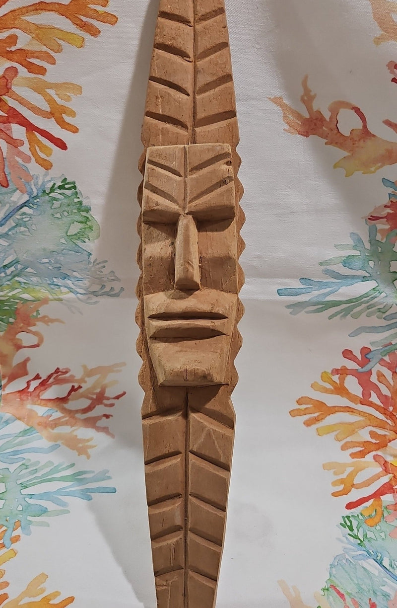 Wooden Tribal Face Wall Hanging - Accent DecorLoving Coastal Living