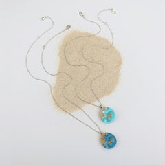 Promontory Teardrop Necklace – Sand & Resin Ocean Pendant by BoldB
