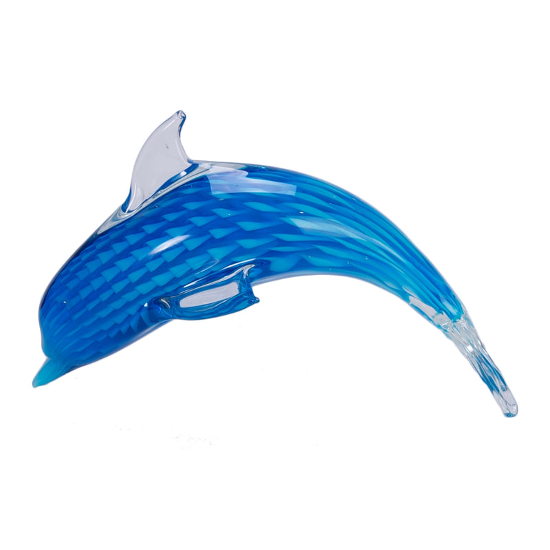 Blue Twist Dolphin Glass Art