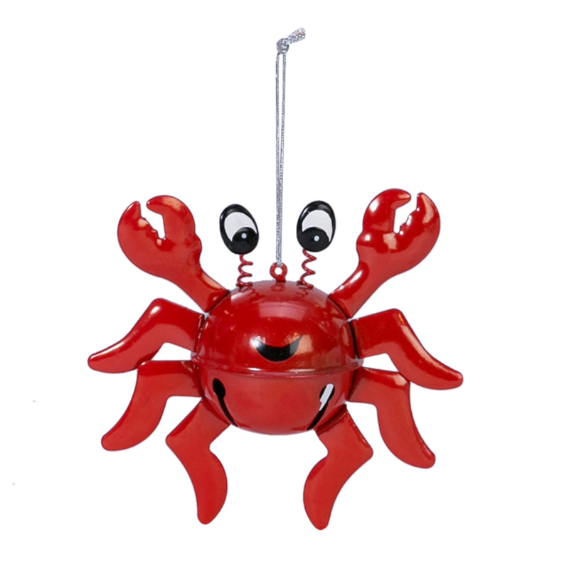 Crab Jingle Bell Ornament - Available in Red or Blue