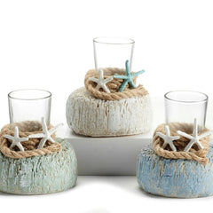 Starfish Candle Holder - Available in Light Blue, White, or Light Green