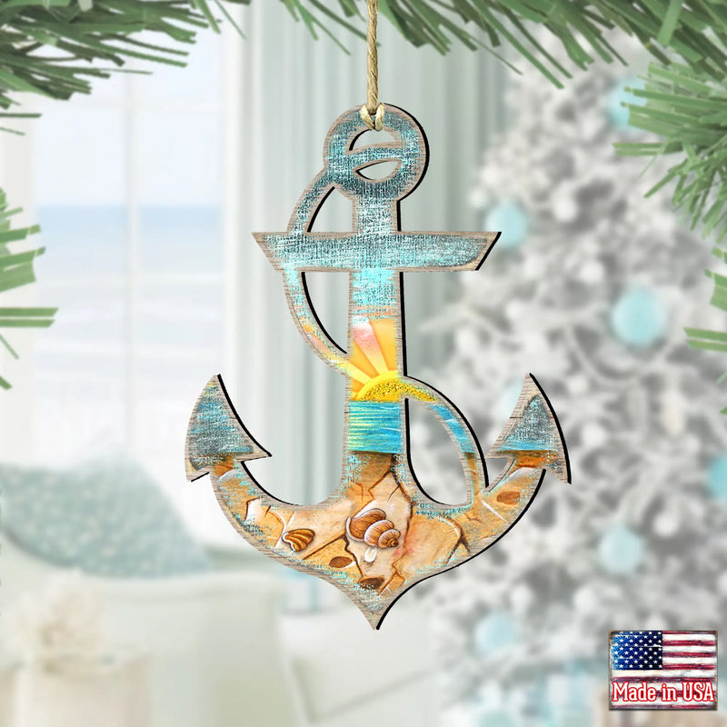 Anchor Wooden Ornament