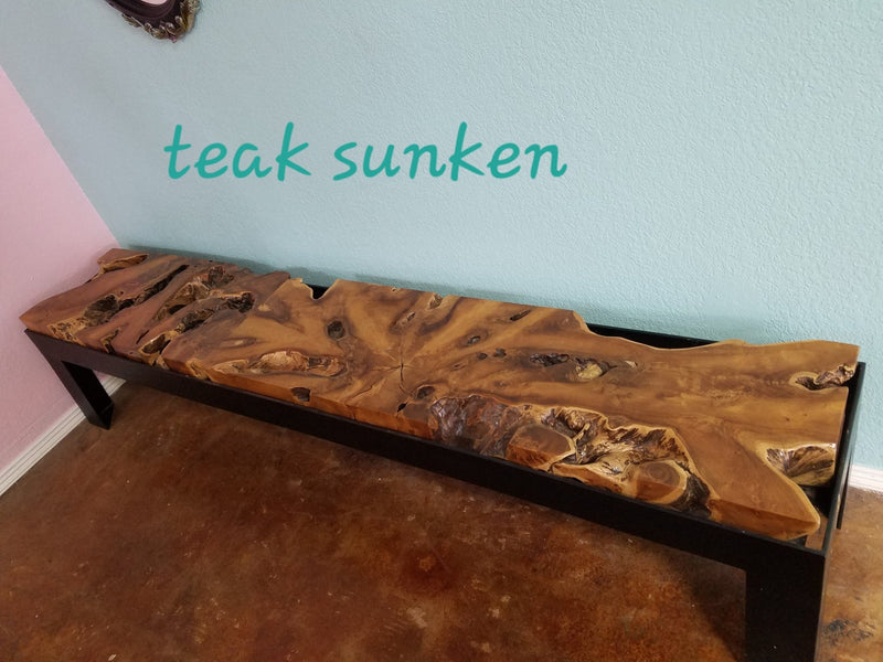 100 Year Old Sunken Teak Root Bench - Loving Coastal Living