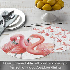 Gracefully Pink Reversible Round Plastic Placemat