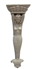Small Mermaid Pilaster Wall Sculpture Stone