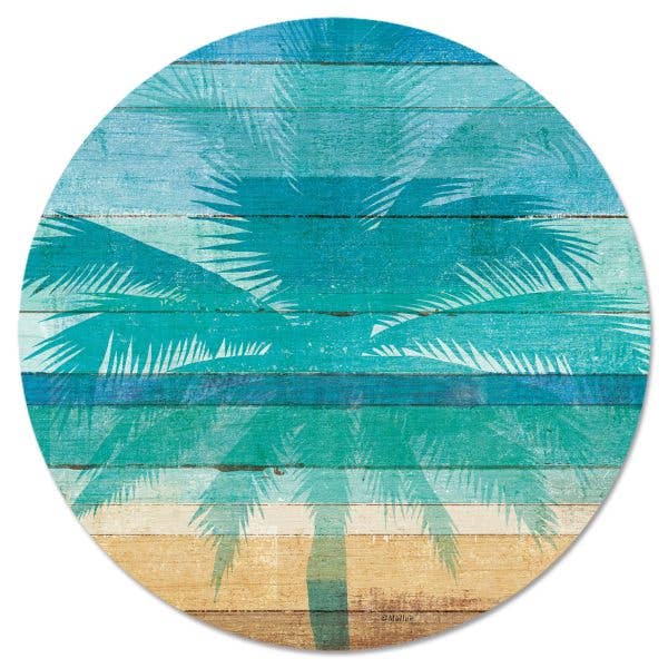 Beachscapes Glass Lazy Susan Turntable 13" Round
