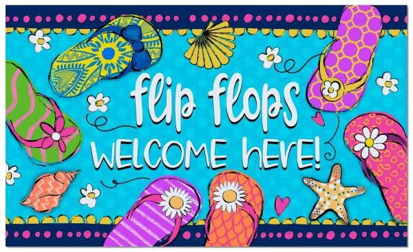 Entryway Floor Mat 29.5" x 17.75" - Flip Flops Welcome