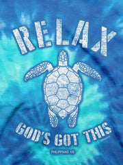 Kerusso Christian Tie Dye T-Shirt Relax Turtle