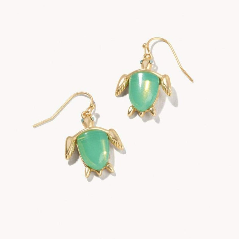 Sea Turtle Drop Earrings - Sea Foam