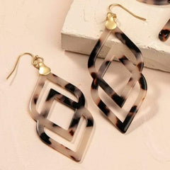 Deco Drama Earrings - White Tortoise or White Shimmer