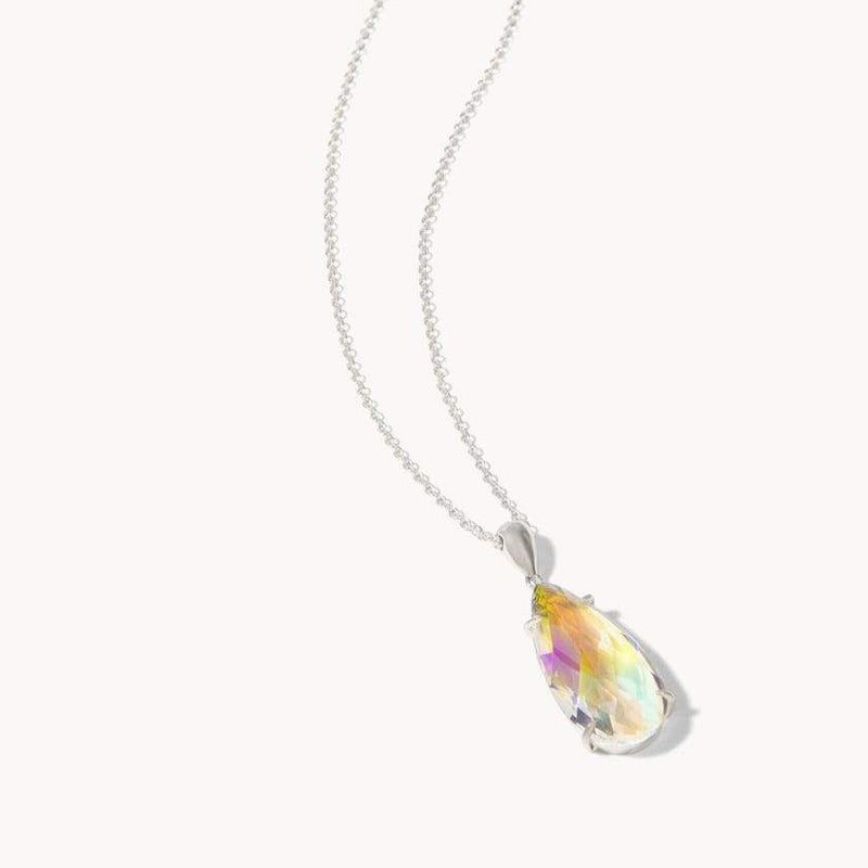 Mermaid Glass Petite Dewdrop Slide Necklace 28"