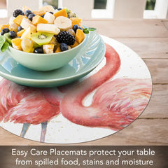 Gracefully Pink Reversible Round Plastic Placemat