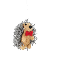 Handmade Felt Ornament - Henry the Dapper Hedgehog