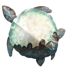 Blue Sea Turtle  Capiz & Metal Wall Art - Two Sizes