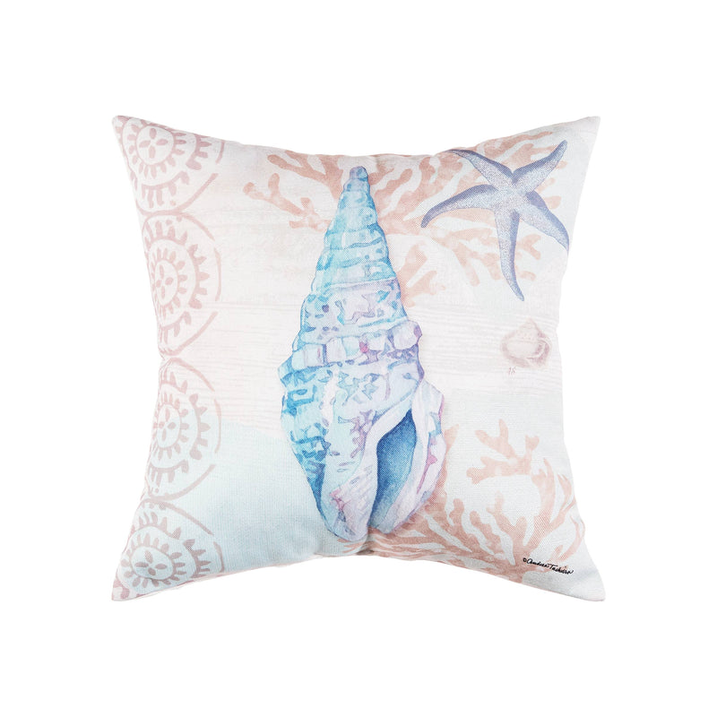 Blue Shell Throw Indoor/Outdoor Pillow