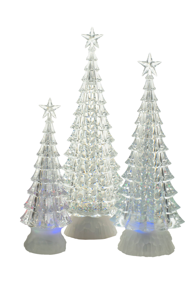 Clear Christmas Tree LED Snow Globe