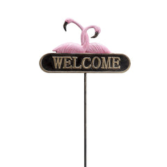 Romantic Flamingos Welcome Sign