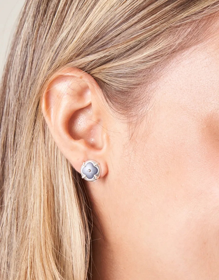 Blue mother sales of pearl earrings