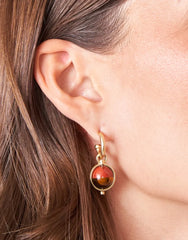 Noble Drop Hoop Earrings Natural Stone