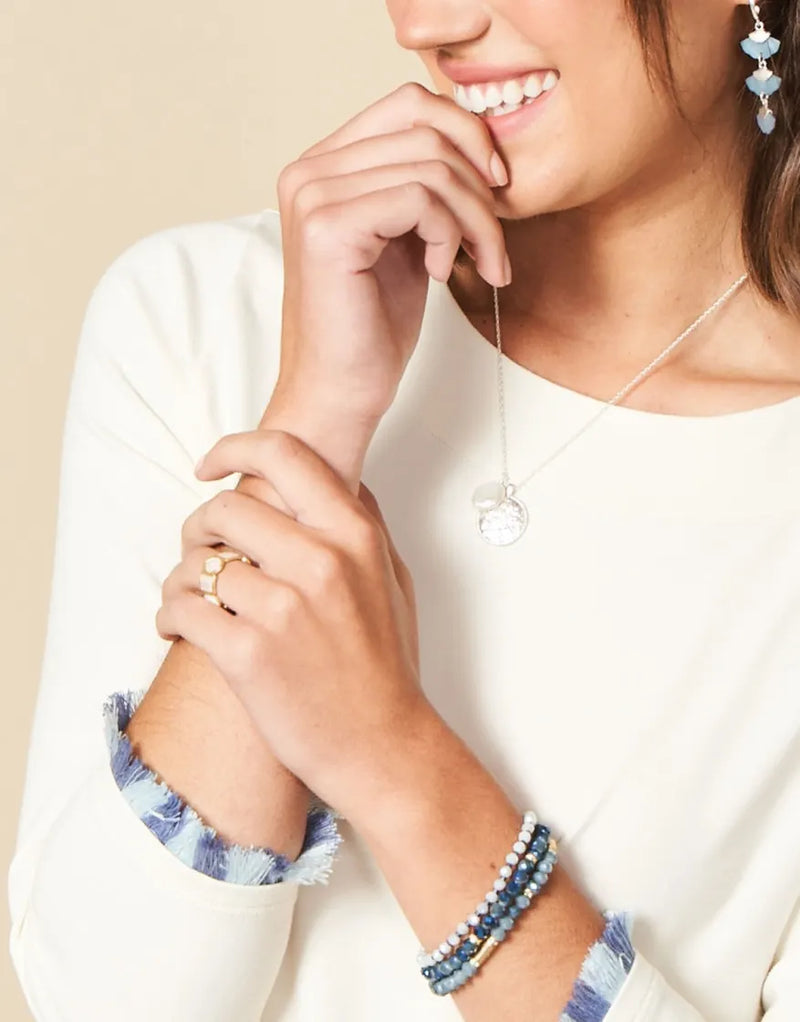 Sparkle Stretch Bracelet Stack Blue