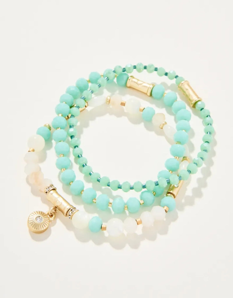 Sparkle Stretch Bracelet Stack Sea Foam