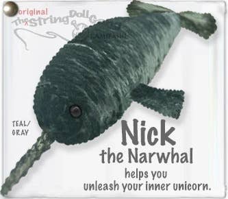 Nick the Narwhal- Inspirational String Doll Keychain