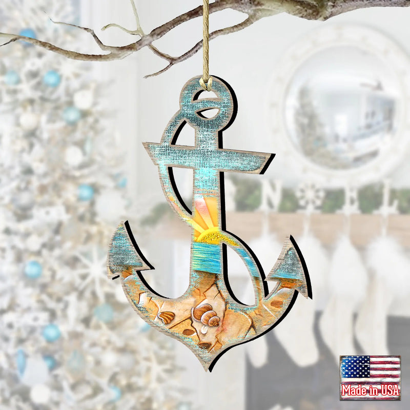 Anchor Wooden Ornament