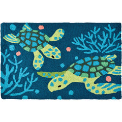Deep Blue Sea Turtles Accent Rug
