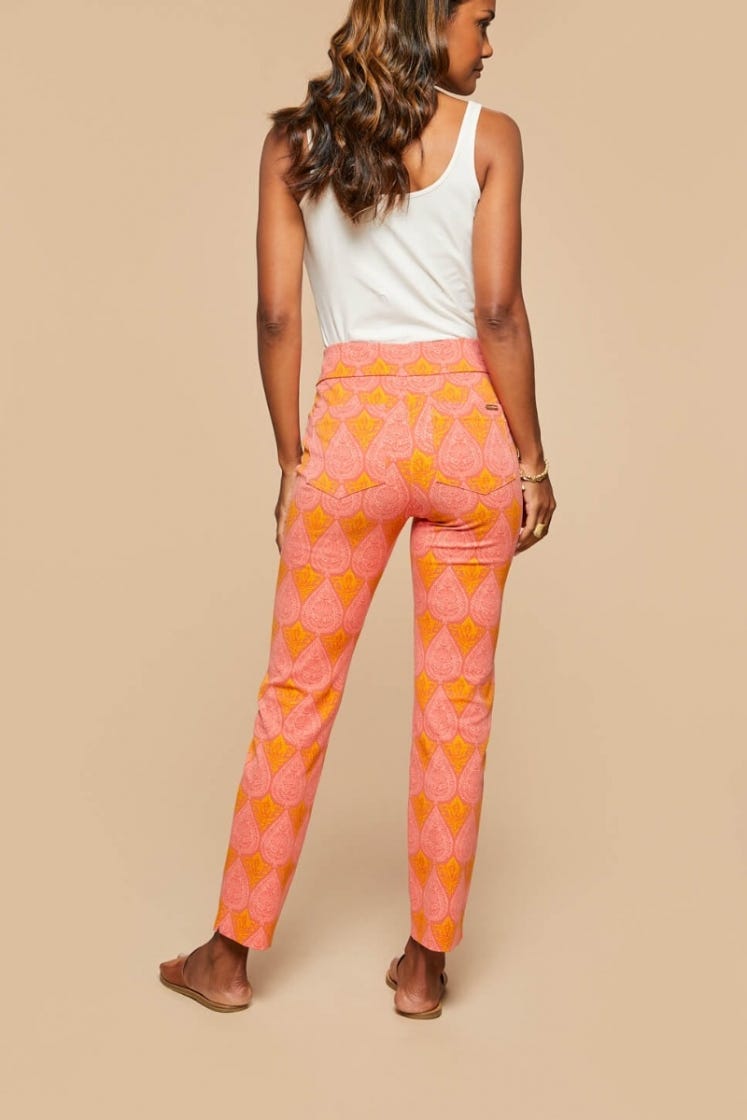 Maren Pull-On Pant - Pink House Boho Paisley