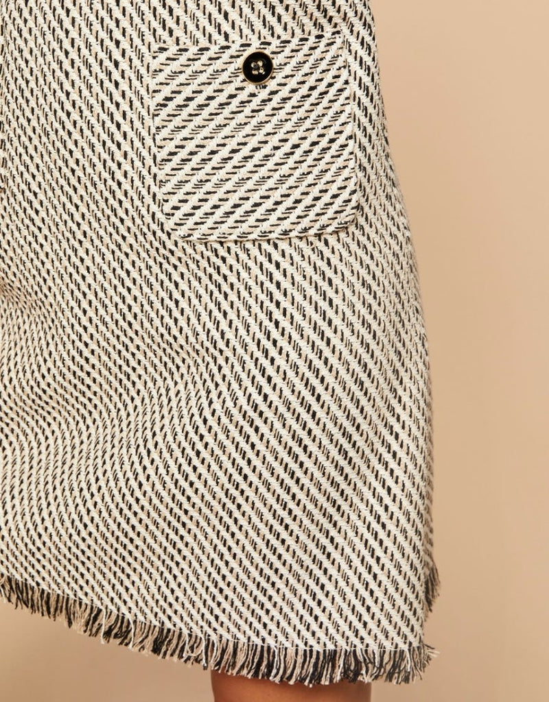 Willette Tweed Dress - Ivory Black Tweed