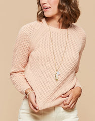 Shelby Crewneck Sweater - Pale Blush