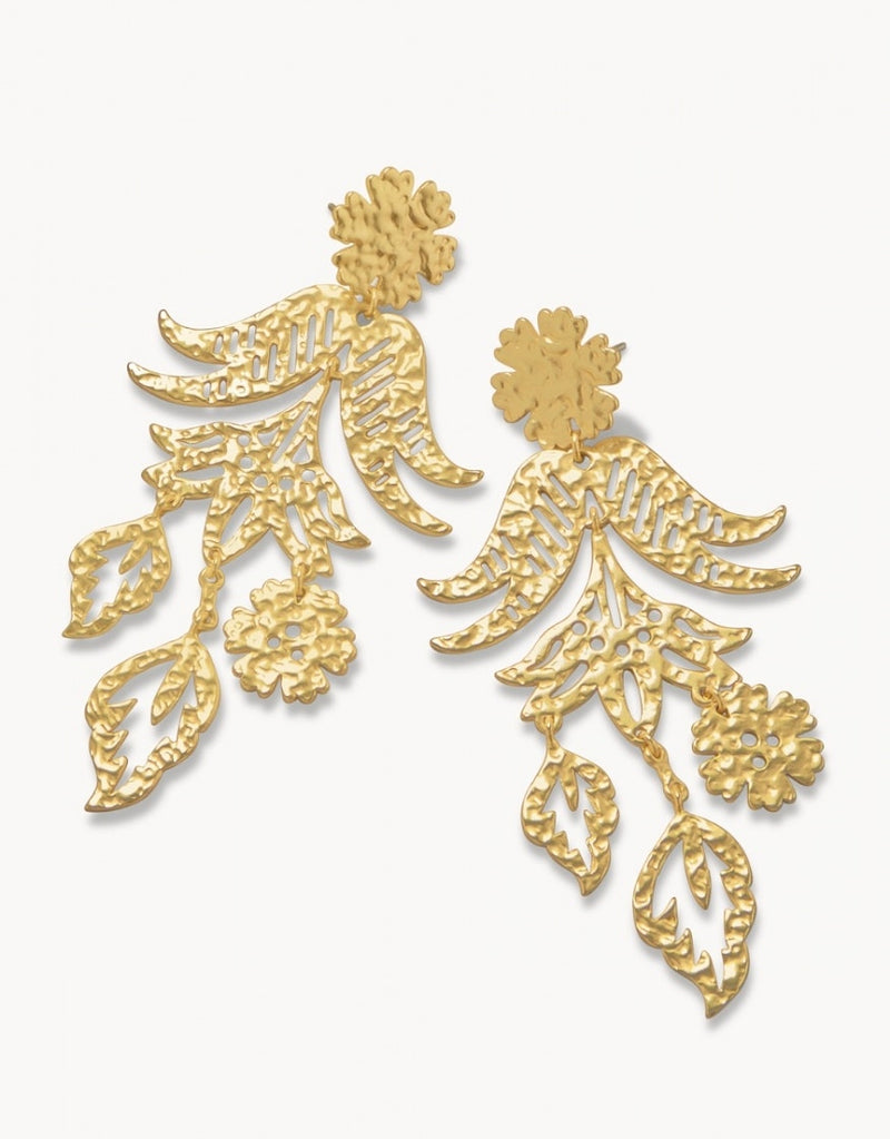 Thistle Chandelier Earrings - Gold