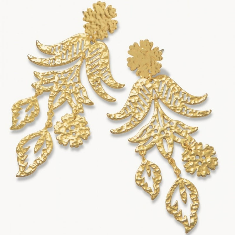 Thistle Chandelier Earrings - Gold