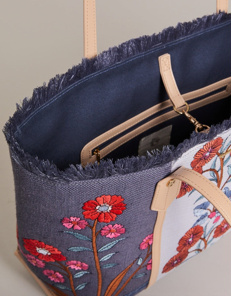 Shopper Tote - Oyster Factory Floral Sprigs