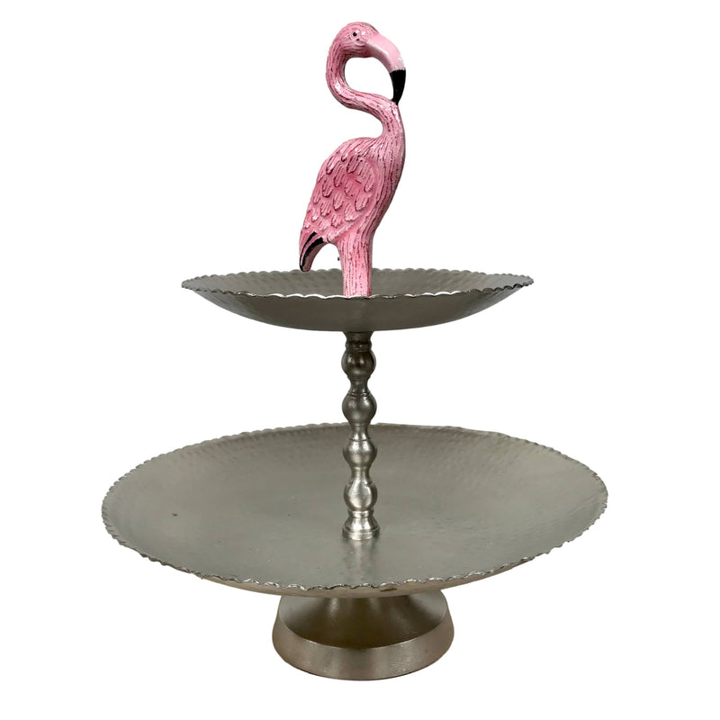 "Flamingo Beach" Two Tier Pastry Stand