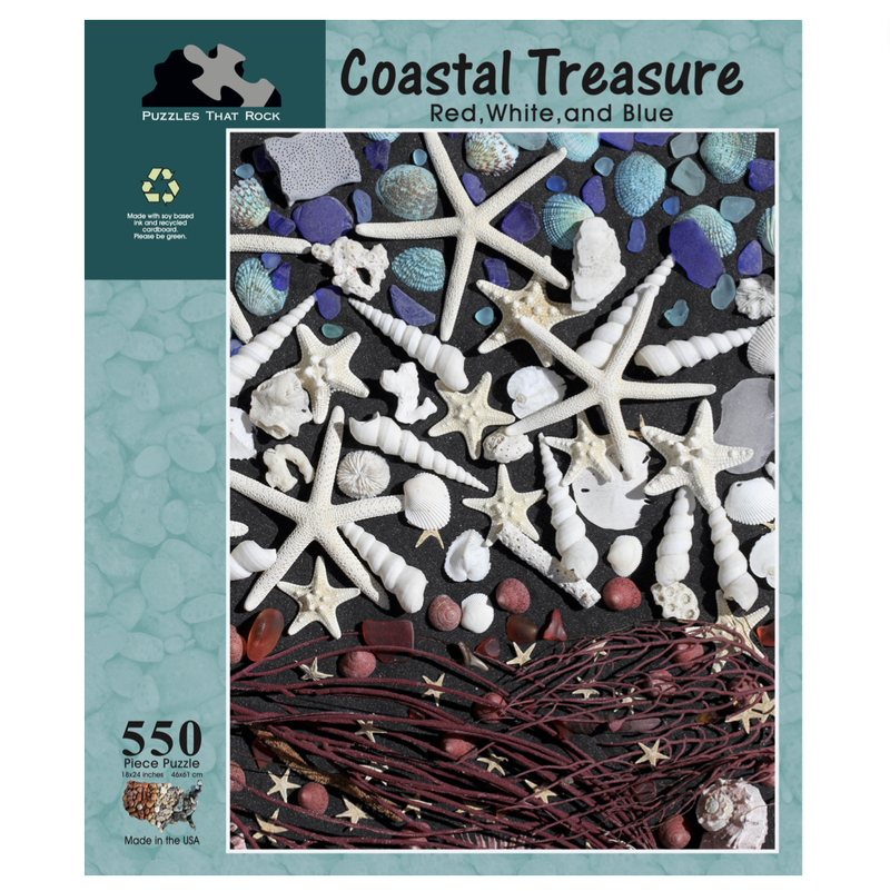 Coastal Treasures Red, White & Blue Jigsaw Puzzle 550
