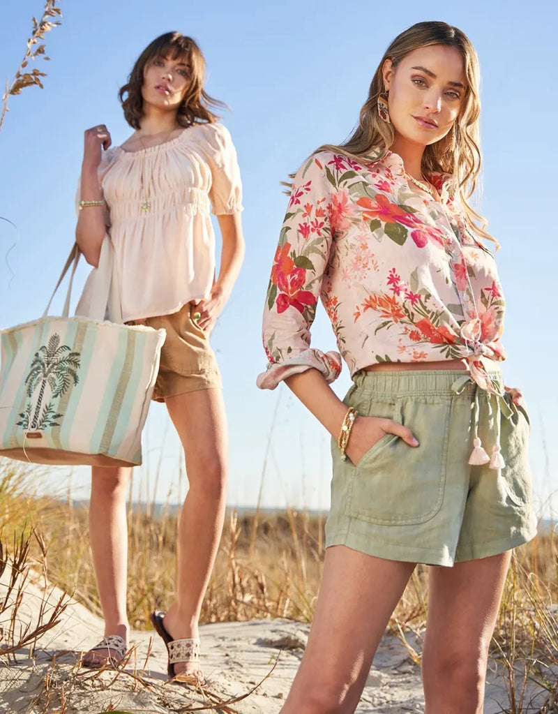 Callie Linen Shirt - Alljoy Landing Tropical Floral