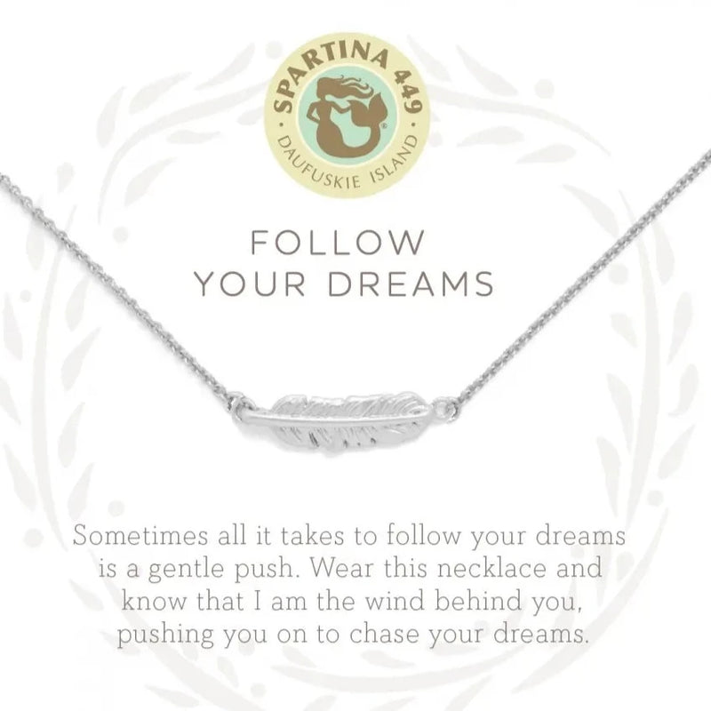 Sea La Vie Necklace 18" Follow Your Dreams/Feather