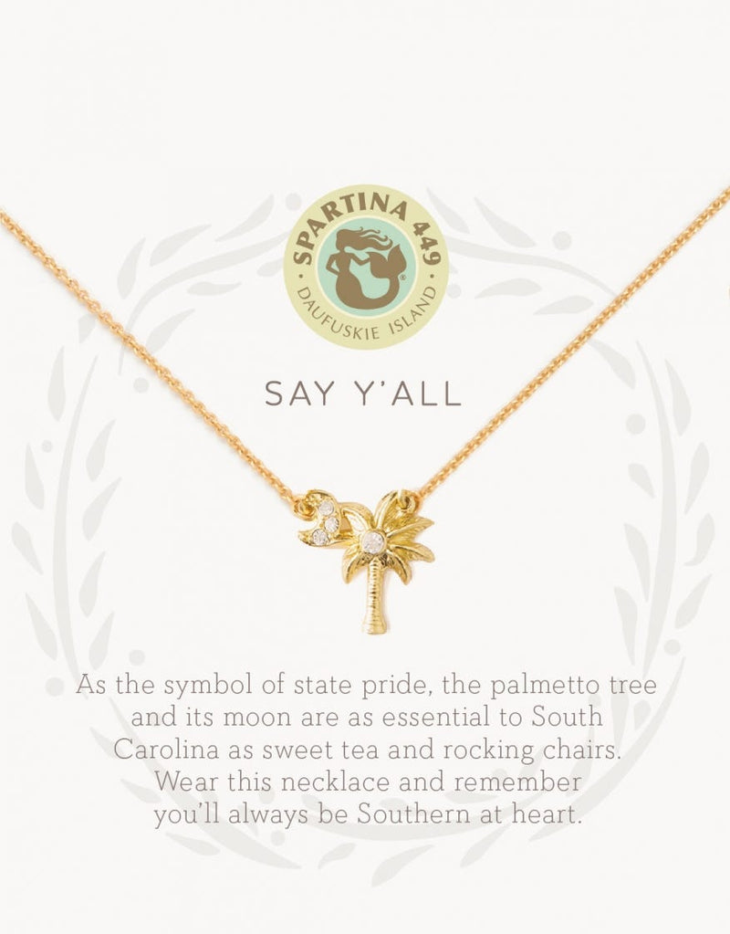 Sea La Vie Necklace 18" Say Y'all/Palmetto Tree